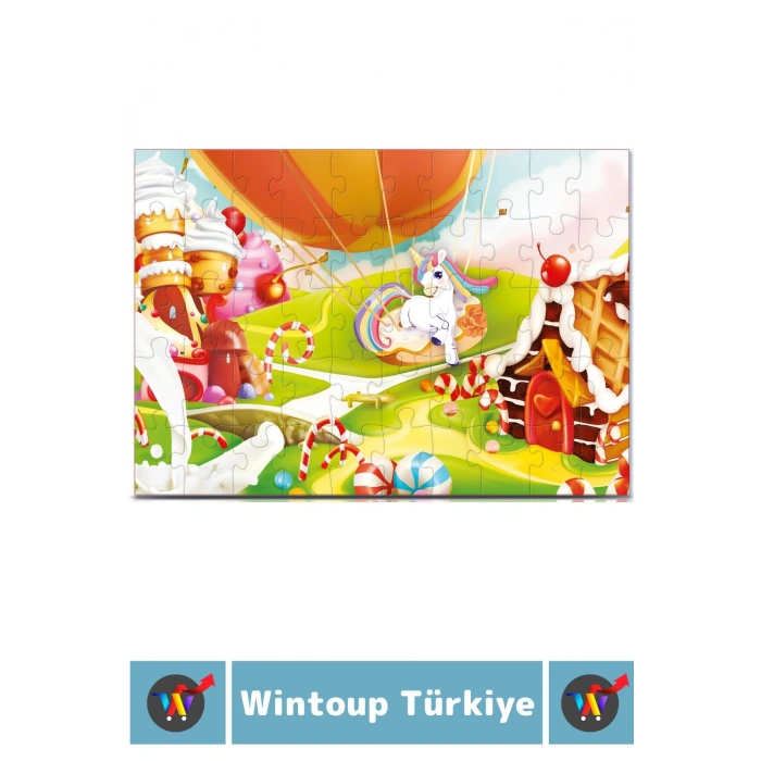 Premium Seri Eğlenceli El Göz Koordinasyon Beceri Geliştirici Çocuk 2X50 Parça PUZZLE ŞEKER DİYARI