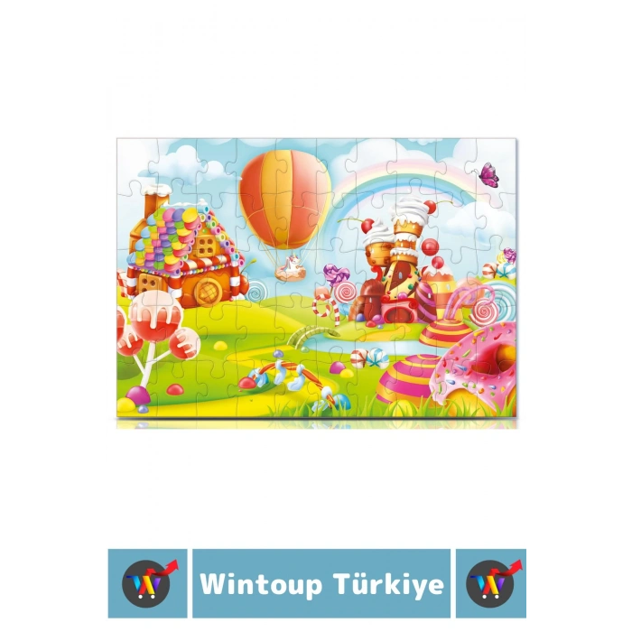 Premium Seri Eğlenceli El Göz Koordinasyon Beceri Geliştirici Çocuk 2X50 Parça PUZZLE ŞEKER DİYARI