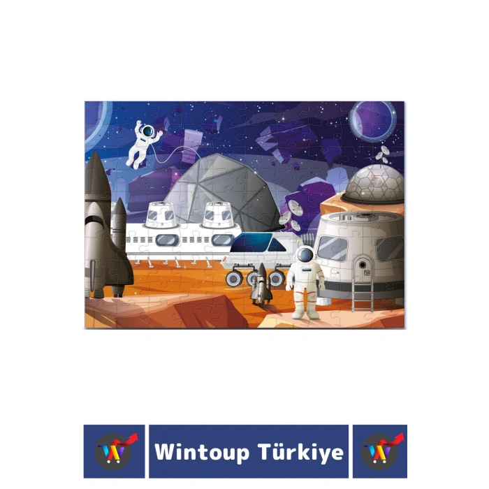 Premium Seri Eğlenceli El Göz Koordinasyon Beceri Geliştirici Çocuk 100 Parça PUZZLE MARSTA YAŞAM