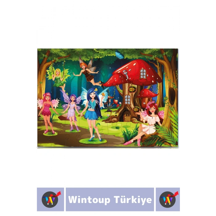 Premium Seri Eğlenceli El Göz Koordinasyon Beceri Geliştirici Çocuk 2X50 Parça PUZZLE PERİ DİYARI