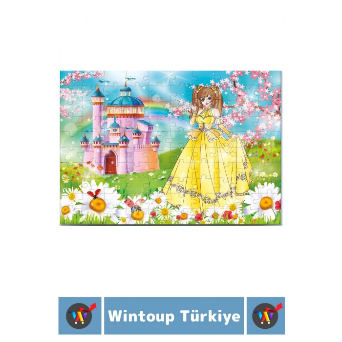 Eğlenceli El Göz Koordinasyon Beceri Geliştirici Çocuk 2x100 PUZZLE KIŞ VE İLKBAHAR PRENSESLERİ