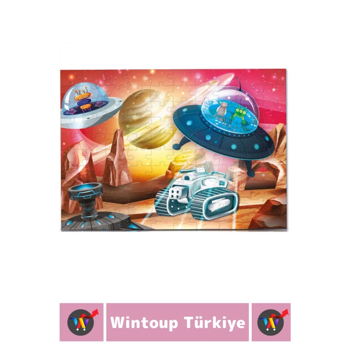 Premium Seri Eğlenceli El Göz Koordinasyon Beceri Geliştirici Çocuk 100 Parça PUZZLE UZAY GEMİSİ
