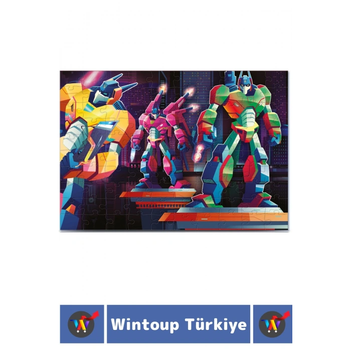 Premium Seri Eğlenceli El Göz Koordinasyon Beceri Geliştirici Çocuk 2x100 PUZZLE KURTARMA ROBOTLARI