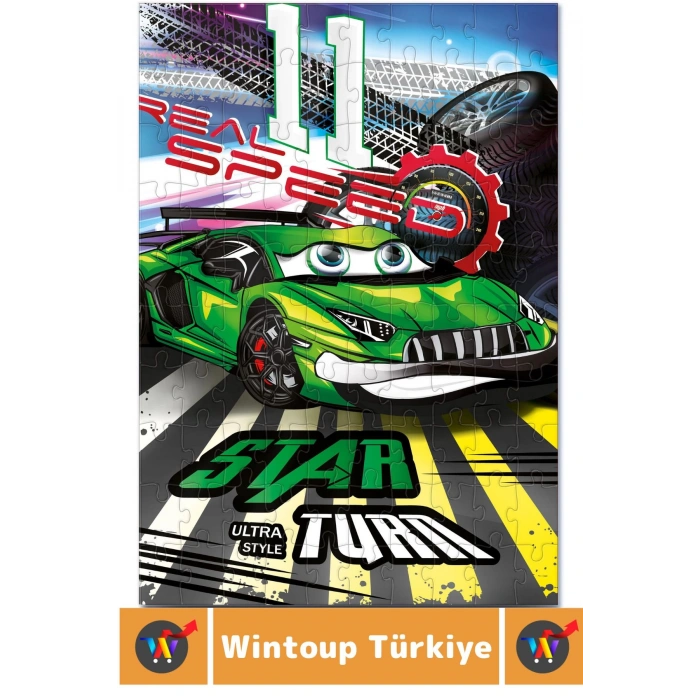 Premium Seri Eğlenceli El Göz Koordinasyon Beceri Geliştirici Çocuk 2x100 PUZZLE STAR RALLİ