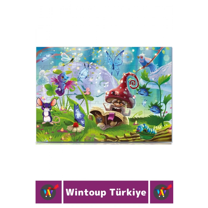 Premium Seri Eğlenceli El Göz Koordinasyon Beceri Geliştirici Çocuk 2x100 PUZZLE MANTAR DEDE