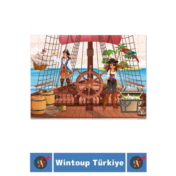 Premium Seri Eğlenceli El Göz Koordinasyon Beceri Geliştirici Çocuk 150 Parça PUZZLE KORSAN GEMİSİ