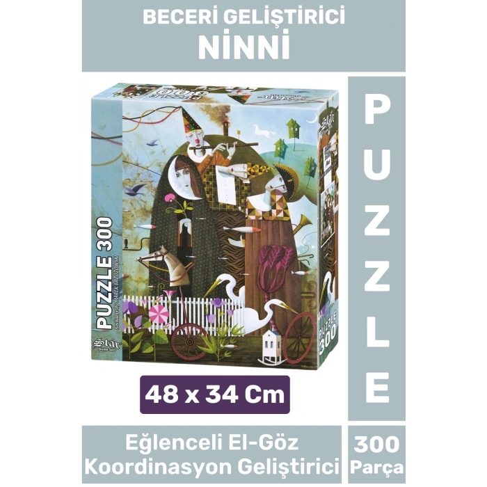 Premium Eğlenceli El Göz Koordinasyon Beceri Görsel Algı Geliştirici Çocuk 300 Parça PUZZLE NİNNİ