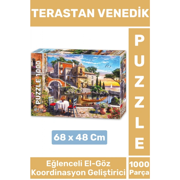 Eğlenceli Koordinasyon Beceri Görsel Algı Geliştirici Çocuk 1000 Parça PUZZLE TERASTAN VENEDİK