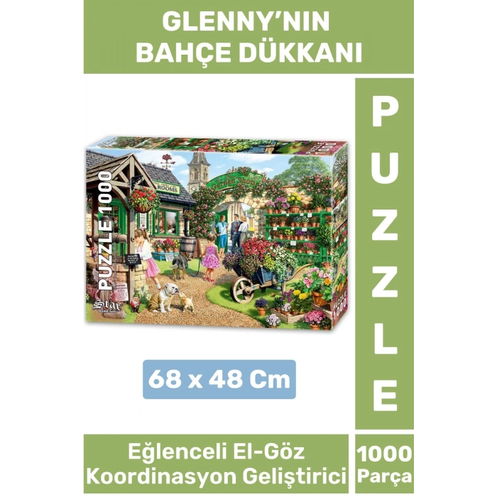 El Göz Koordinasyon Beceri Görsel Algı Geliştirici Çocuk 1000 Parça PUZZLE GLENNYNİN BAHÇE DÜKKANI