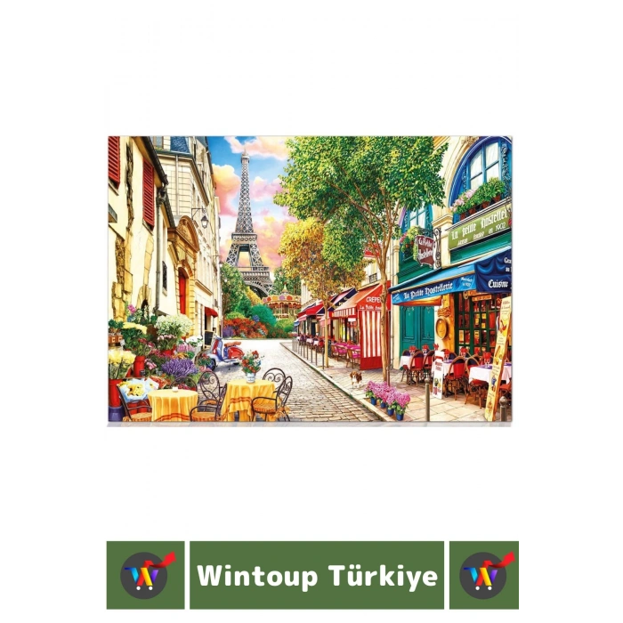 El Göz Koordinasyon Beceri Görsel Algı Geliştirici Çocuk 1000 Parça PUZZLE PARİSTE BİR KÜÇÜK SOKAK
