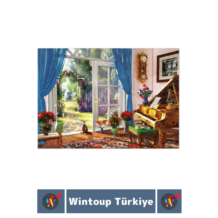 El Göz Koordinasyon Beceri Görsel Algı Geliştirici 1000 Parça Çocuk PUZZLE KAPI ARASINDAN MANZARA