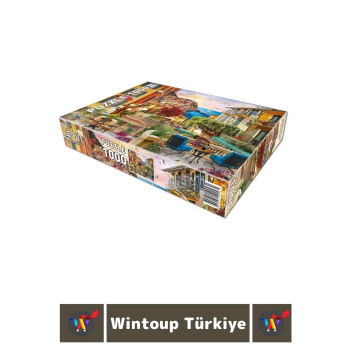 El Göz Koordinasyon Beceri Görsel Algı Geliştirici 1000 Parça Çocuk PUZZLE İTALYADA GÜN BATARKEN