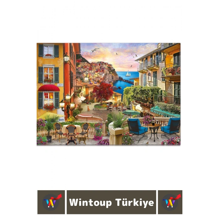 El Göz Koordinasyon Beceri Görsel Algı Geliştirici 1000 Parça Çocuk PUZZLE İTALYADA GÜN BATARKEN