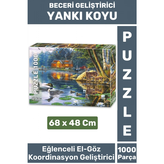 Premium Eğlenceli El Göz Koordinasyon Beceri Görsel Algı Geliştirici Çocuk 1000 Pr PUZZLE YANKI KOYU