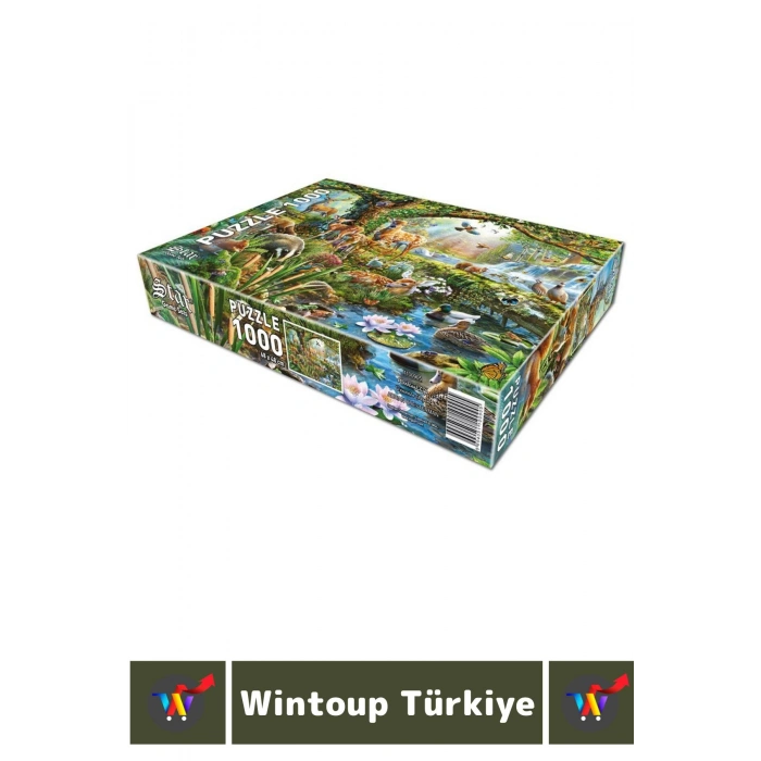 Eğlenceli El Göz Koordinasyon Beceri Görsel Algı Geliştirici Çocuk 1000 Parça PUZZLE ORMANDA YAŞAM