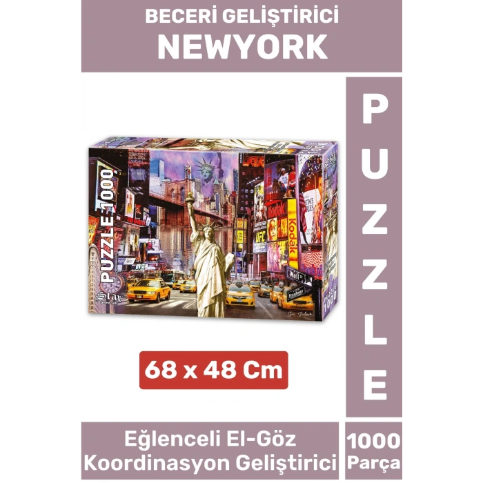 Eğlenceli El Göz Koordinasyon Beceri Görsel Algı Geliştirici Çocuk 1000 Parça PUZZLE NEWYORK