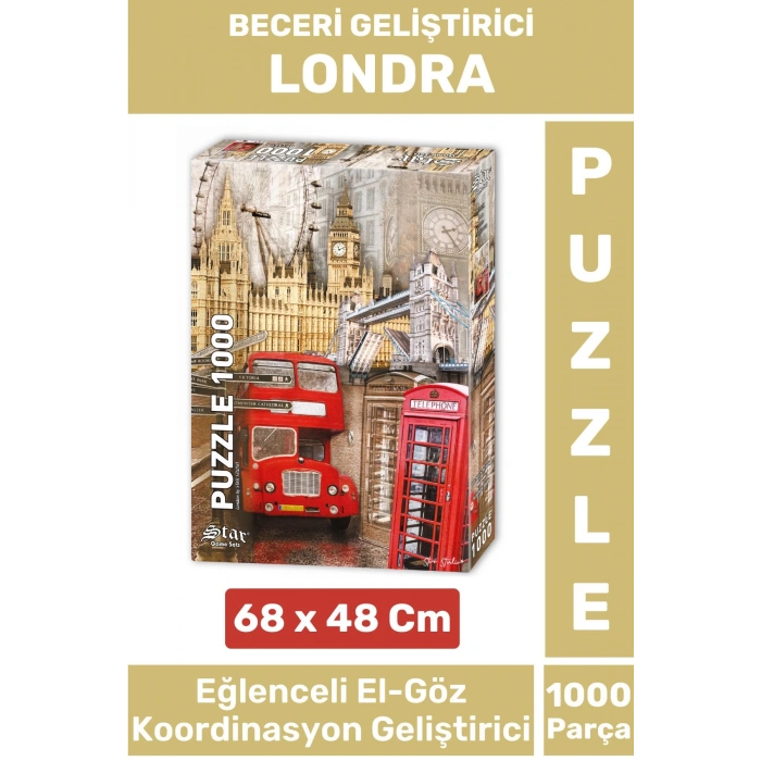 Eğlenceli El Göz Koordinasyon Beceri Görsel Algı Geliştirici Çocuk 1000 Parça PUZZLE LONDRA
