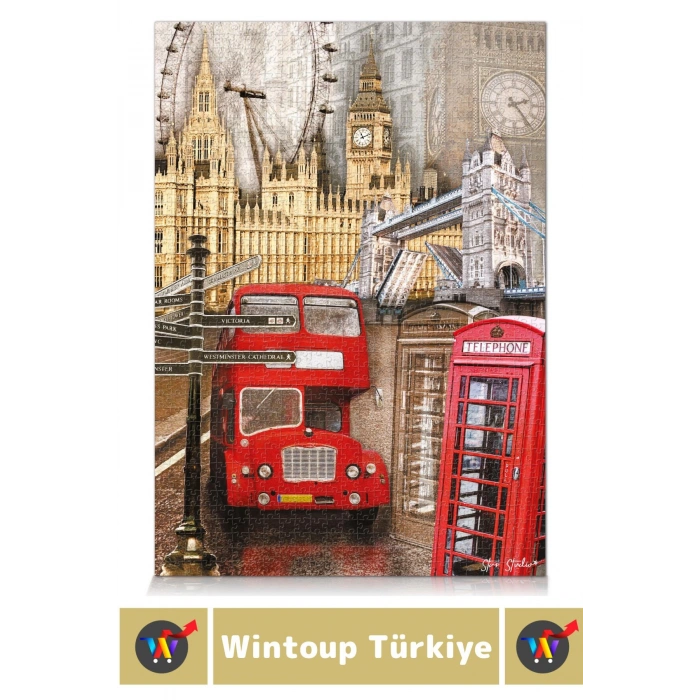 Eğlenceli El Göz Koordinasyon Beceri Görsel Algı Geliştirici Çocuk 1000 Parça PUZZLE LONDRA