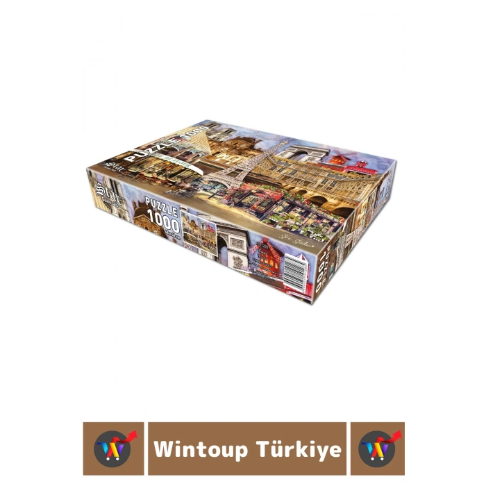 Eğlenceli El Göz Koordinasyon Beceri Görsel Algı Geliştirici Çocuk 1000 Parça PUZZLE PARİS FRANSA