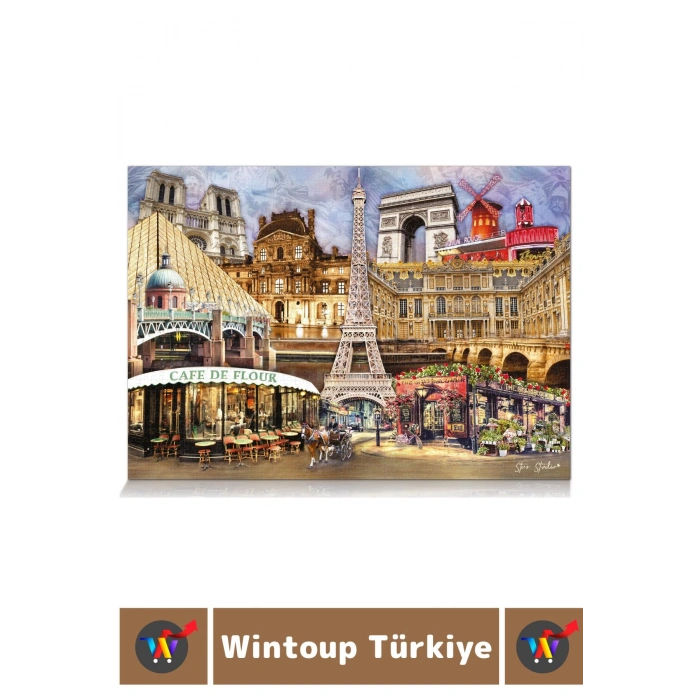 Eğlenceli El Göz Koordinasyon Beceri Görsel Algı Geliştirici Çocuk 1000 Parça PUZZLE PARİS FRANSA