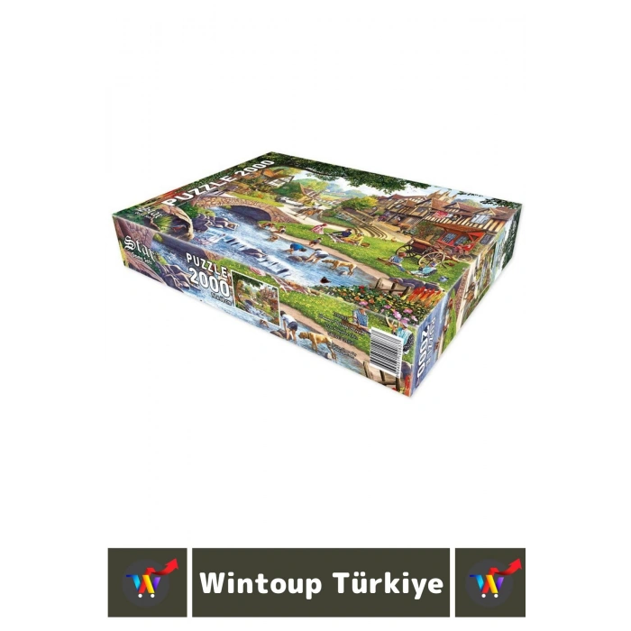 Premium Eğlenceli El Göz Koordinasyon Hafıza Beceri Geliştirici 2000 Parça PUZZLE DERE KÖYÜNDE YAZ