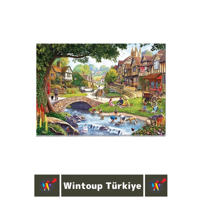 Premium Eğlenceli El Göz Koordinasyon Hafıza Beceri Geliştirici 2000 Parça PUZZLE DERE KÖYÜNDE YAZ