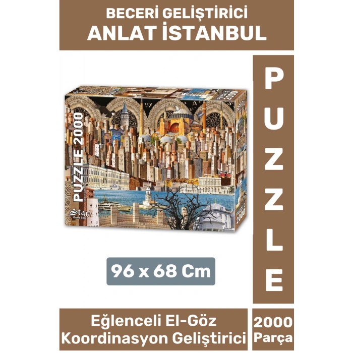Premium Eğlenceli El Göz Koordinasyon Hafıza Beceri Geliştirici 2000 Parça PUZZLE ANLAT İSTANBUL