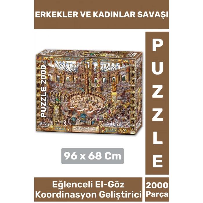 Eğlenceli Göz Koordinasyon Hafıza Beceri Geliştirici 2000 Parça PUZZLE ERKEKLER VE KADINLAR SAVAŞI