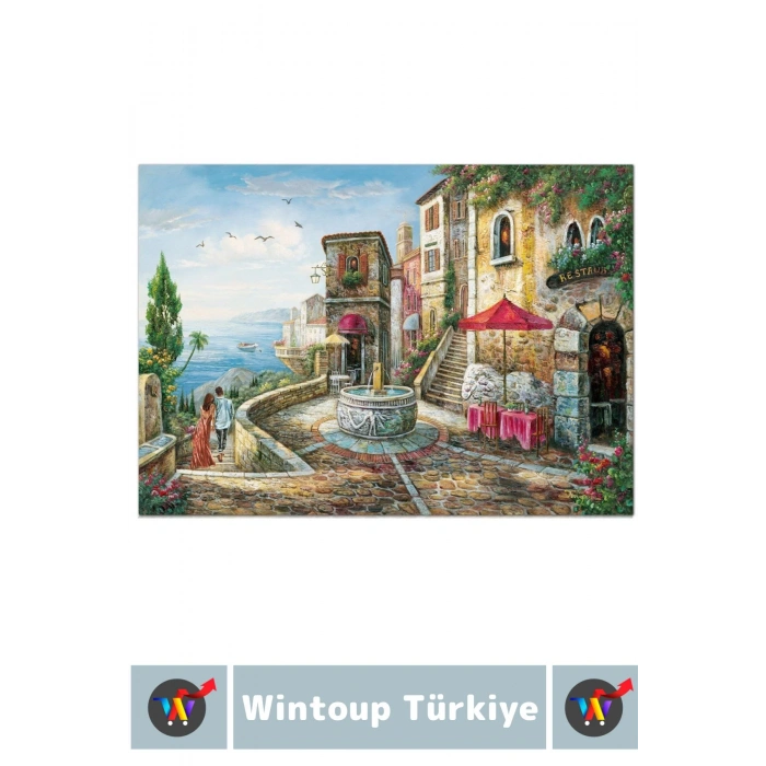 Eğlenceli El Göz Koordinasyon Hafıza Beceri Geliştirici 2000 Parça PUZZLE ADA KÖYÜNDE BİR GÜN