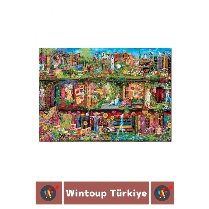 Premium Eğlenceli El Göz Koordinasyon Hafıza Beceri Geliştirici 2000 Parça PUZZLE RAFTAKİ BAHÇE