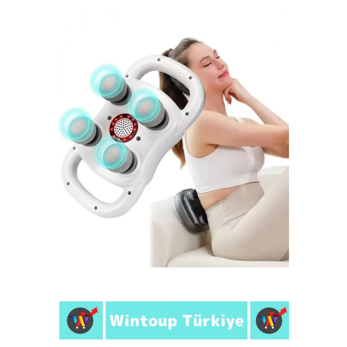 Ergonomik Kol Bacak Sırt Bel 4 Başlıklı Yoğunluk Ayarlamalı 20 Hız Seviyeli Type C Şarj Masaj Aleti
