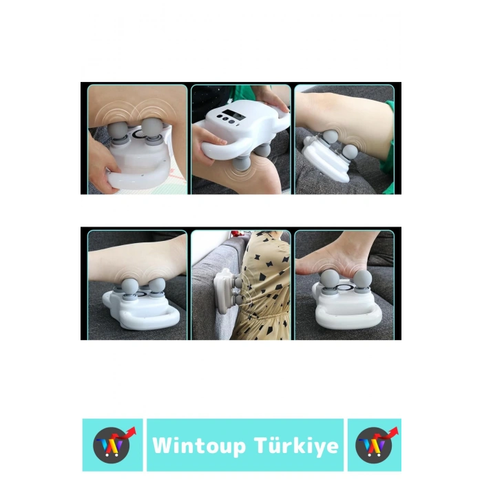Ergonomik Kol Bacak Sırt Bel 4 Başlıklı Yoğunluk Ayarlamalı 20 Hız Seviyeli Type C Şarj Masaj Aleti