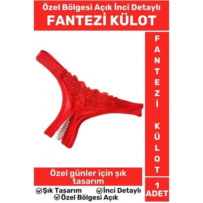 Özel Kreasyon Yüksek Kaliteli Özel Gün Cosplay İnci Detaylı Erotik Özel Bölgesi Açık FANTEZİ KÜLOT