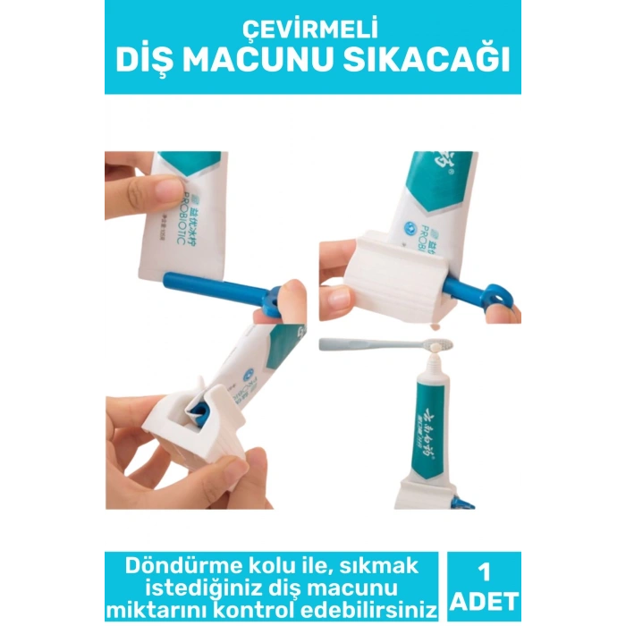 Premium Yüksek Kaliteli Kompakt Banyo Seyahat Çevirme Kollu Diş Macunu Sıkacağı