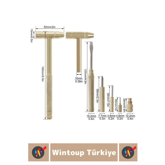 Premium Kompakt Hafif Pratik Tamirat Ev Banyo Bahçe 5 in 1 Çok Amaçlı Çekiç Tornavida Tamir Seti