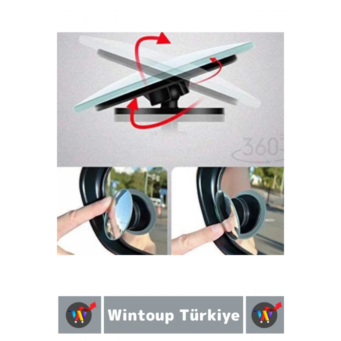 Premium Tüm Araçlarla Uyumlu Ayarlanabilir Açı Geniş Açı Çerçevesiz Montajsız Kör Nokta Aynası 2 Adt