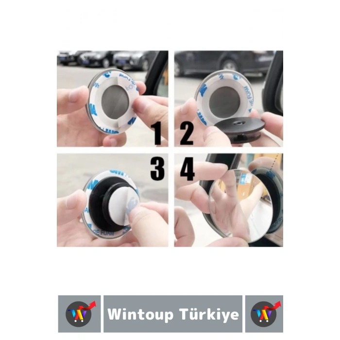 Premium Tüm Araçlarla Uyumlu Ayarlanabilir Açı Geniş Açı Çerçevesiz Montajsız Kör Nokta Aynası 2 Adt