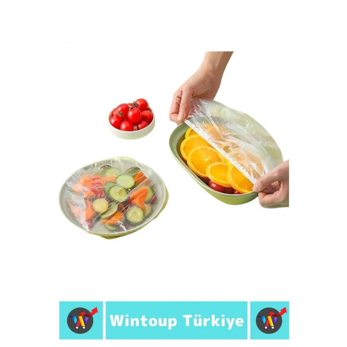 Özel Üretim Yemek Saklama Bozulma Önleyici Tazelik Sağlayan Lastikli Tencere Tabak Bonesi 100 Adet