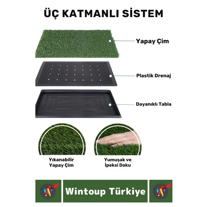 Pet Evcil Hayvan Köpek Eğitim 3 Katmanlı Sızdırmaz Kolay Temizlenir Küçük Irk Yavru Köpek Tuvaleti