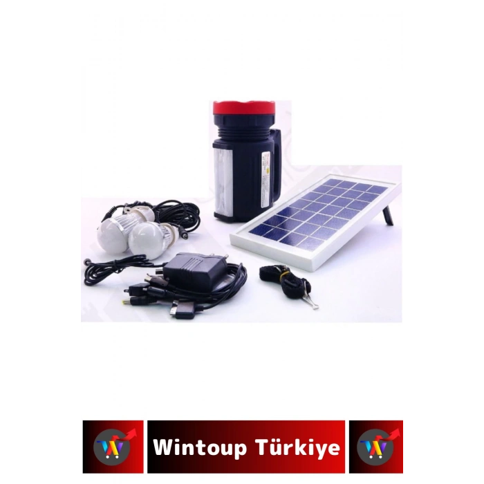 Premium Uzun Ömürlü Kamp Avcı Deprem Solar Güneş Enerjili Şarjlı Beyaz Işık Fener Işıldak