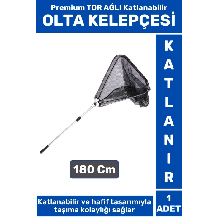 Premium Profesyonel Hobi Kıyı Av Balıkçı TOR AĞLI Katlanabilir OLTA KELEPÇESİ 180 Cm