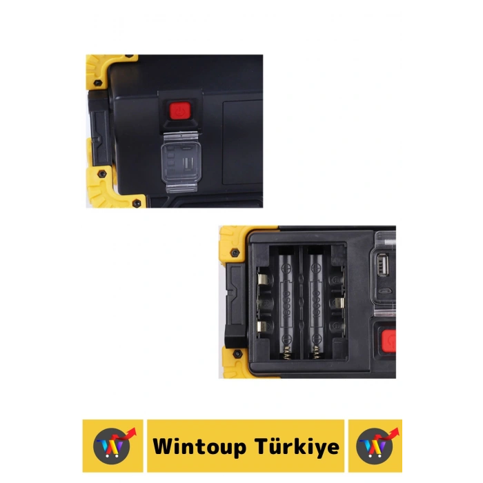 Premium Kamp Avcı Deprem 3 Renk Işıklı Güçlü Beyaz Işık 750 Lümen Güvenlik El Feneri Şarjlı Işıldak