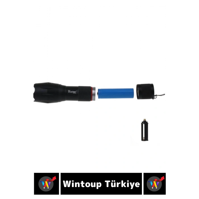 Kompakt Kamp Avcı Balıkçı Deprem Enerji Tasarruflu 4 Modlu Zoomlu Güçlü Beyaz Işık Şarjlı EL FENERİ