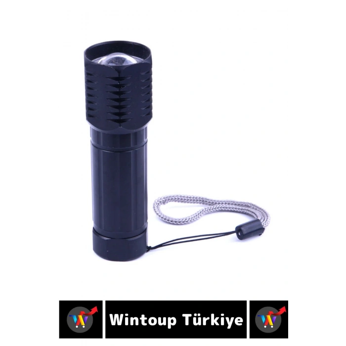 Kompakt Kamp Avcı Balıkçı Deprem Enerji Tasarrufu 3 Modlu Beyaz Işık Pilli Güçlü Zoom Mini EL FENERİ