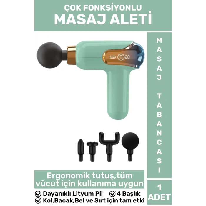 Ergonomik Kol Bacak Sırt Bel 4 Başlıklı 9 Vites Ayarlı Yüksek Titreşim Spor Fitness Kas Masaj Aleti