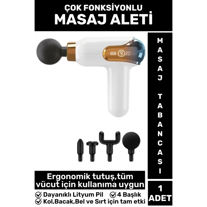 Ergonomik Kol Bacak Sırt Bel 4 Başlıklı 9 Vites Ayarlı Yüksek Titreşim Spor Fitness Kas Masaj Aleti