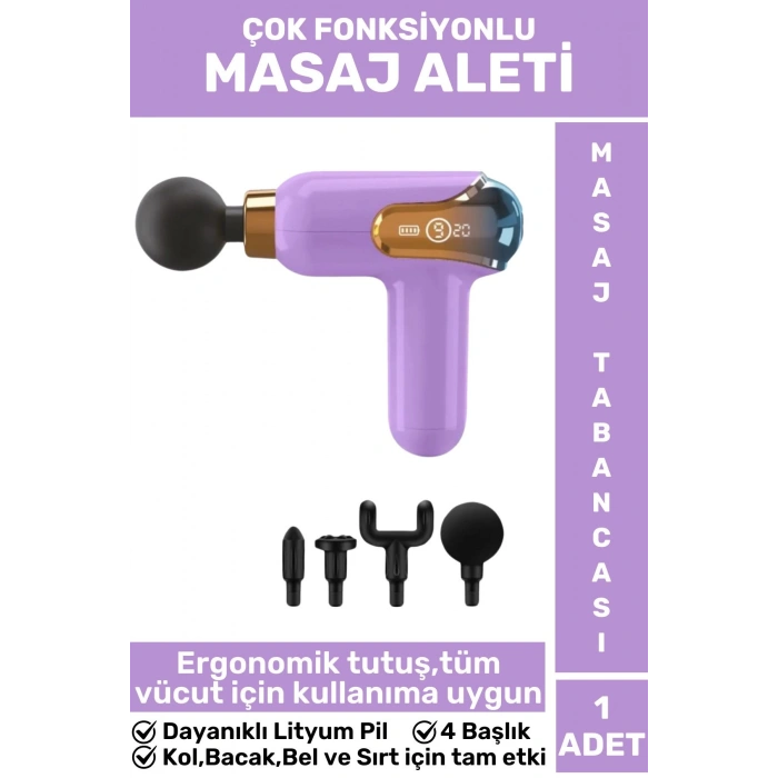 Ergonomik Kol Bacak Sırt Bel 4 Başlıklı 9 Vites Ayarlı Yüksek Titreşim Spor Fitness Kas Masaj Aleti