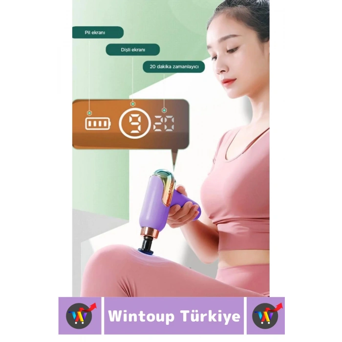 Ergonomik Kol Bacak Sırt Bel 4 Başlıklı 9 Vites Ayarlı Yüksek Titreşim Spor Fitness Kas Masaj Aleti