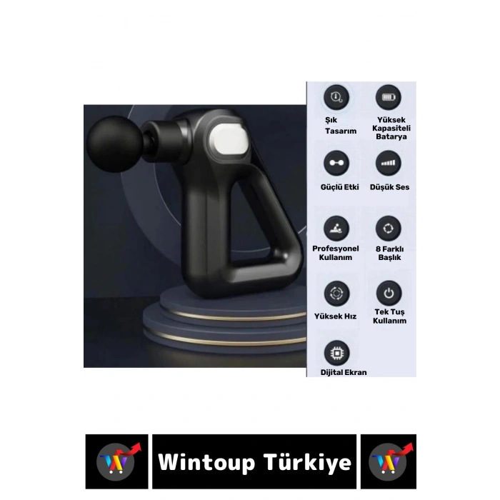 Ergonomik Kol Bacak Sırt Bel 8 Başlıklı 12 Hız Seviyeli Yüksek Titreşim Spor Fitness Kas Masaj Aleti