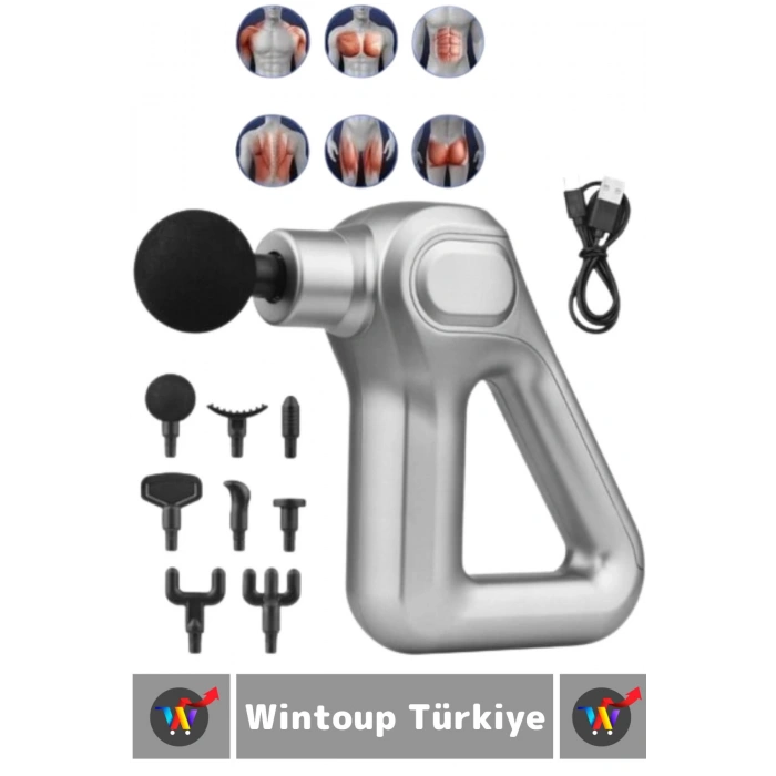Ergonomik Kol Bacak Sırt Bel 8 Başlıklı 12 Hız Seviyeli Yüksek Titreşim Spor Fitness Kas Masaj Aleti